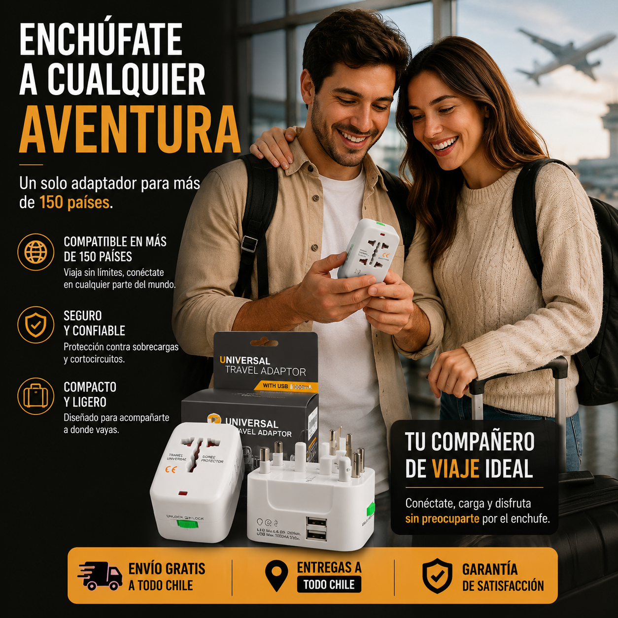 Adaptador Enchufe Universal Para Viaje